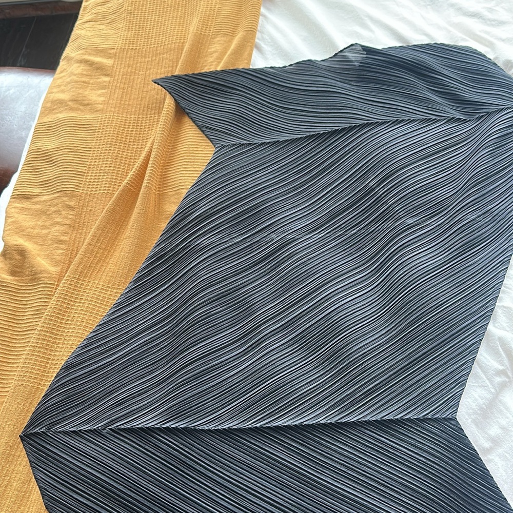 Issey Miyake Gray Asymmetrical Pleated Cocktail Dress